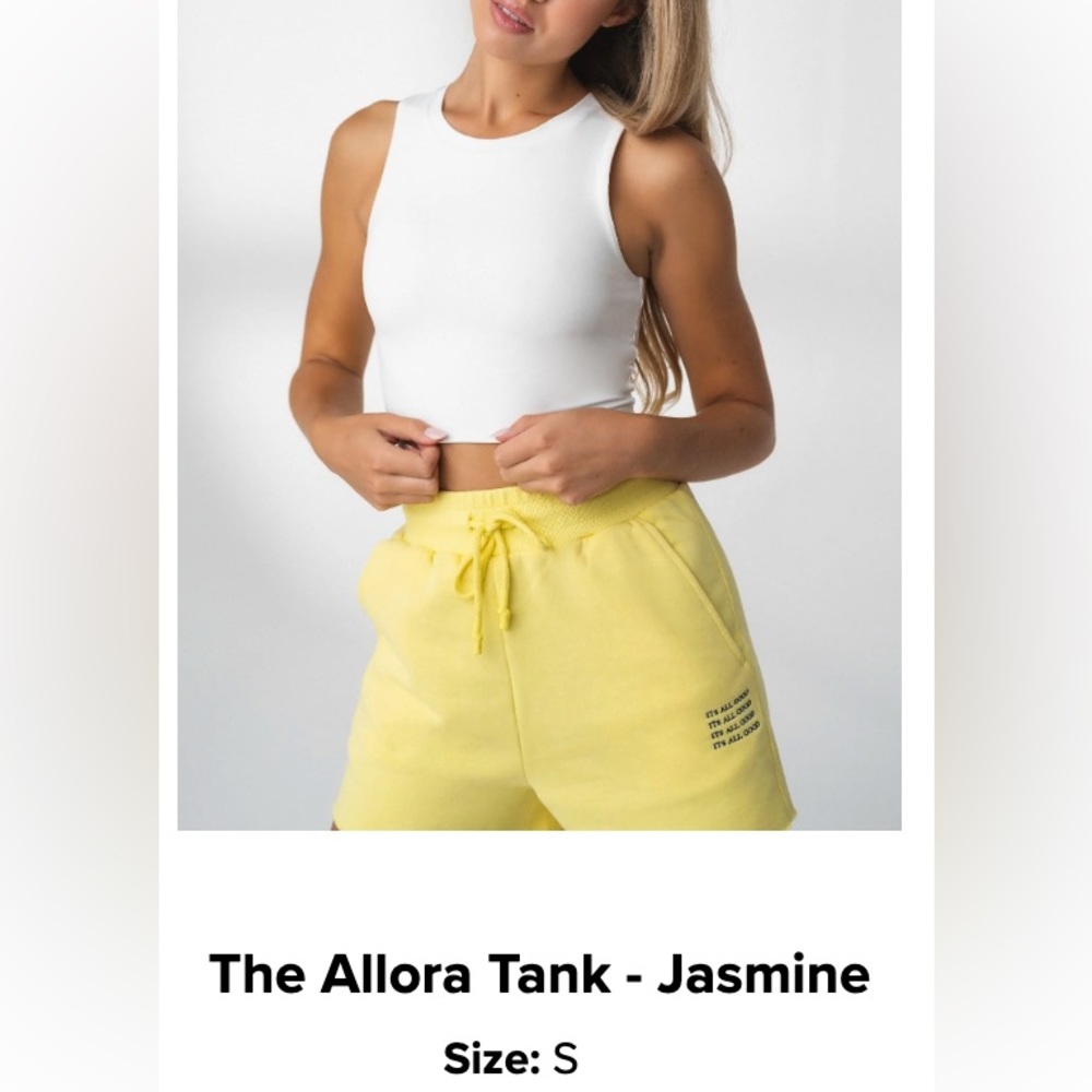 Vitality - white double-lined stretch tank - Allora tank in jasmine